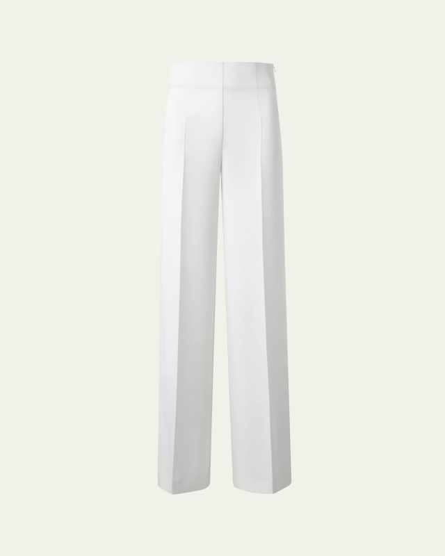 Fiyki Wide Leg Wool Double-Face Pants
